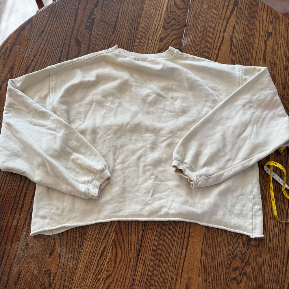 Pale Yellow Myrtle Beach Oversized Crop Sweatshirt - Picture 4 of 5